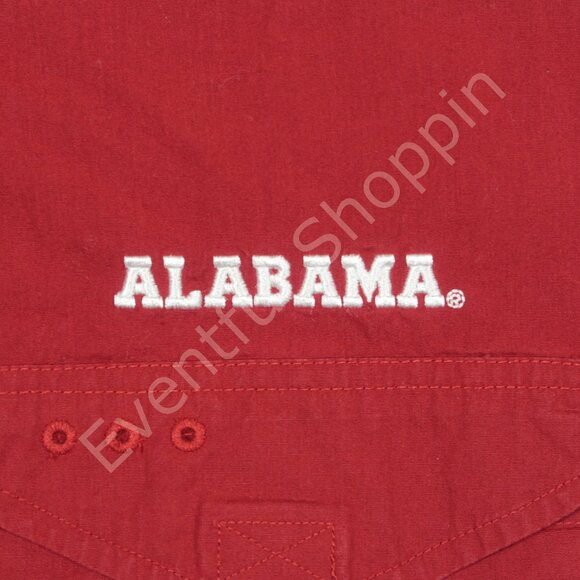 Columbia PFG Alabama Houndstooth Fishing Sport Shirt in Crimson Red Size Medium - Picture 6 of 8